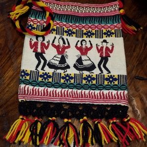 vintage fringed, mexican bag